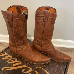 Lucchese Tan Burnished Ranch Hand Women's Boots Size 9